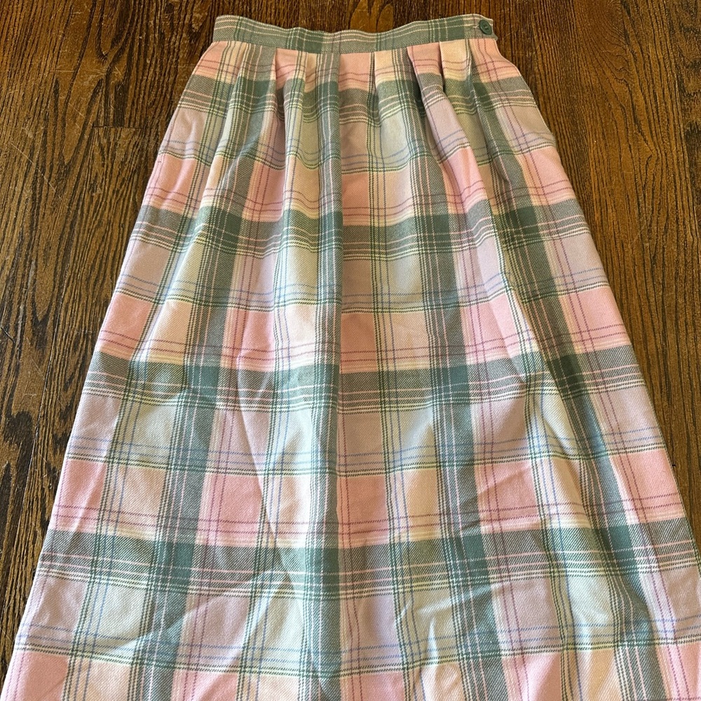 Pendleton Pastel Plaid A-Line Skirt